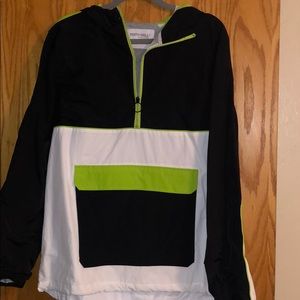 Windbreaker with pocket and hood